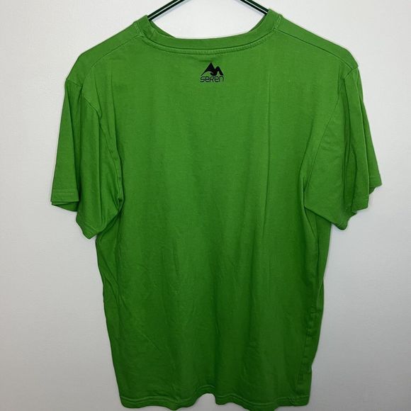Seren Spread The Aloha Mens Medium Green T-Shirt Hang Loose Short Sleeve VGCond - Picture 5 of 7